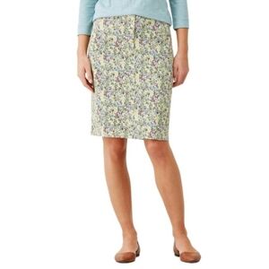 J Jill Live-in Chino Pencil Skirt Floral Above-knee Size 16